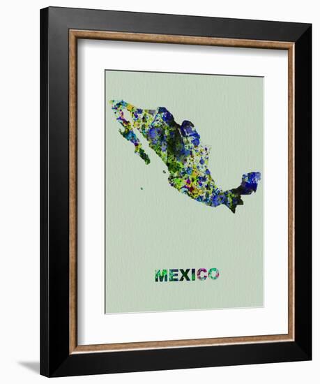 Mexico Color Splatter Map-NaxArt-Framed Art Print