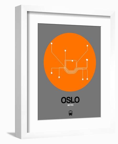 Oslo Orange Subway Map-NaxArt-Framed Art Print