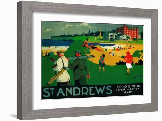 St. Andrews Vintage Poster - Europe-Lantern Press-Framed Art Print