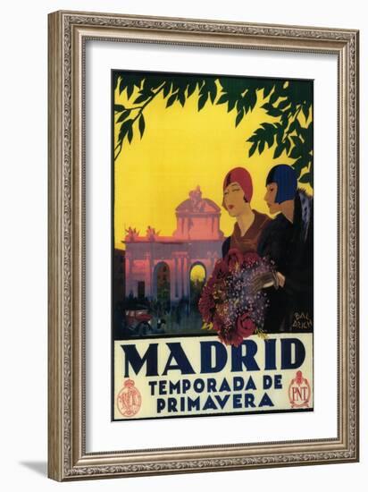 Madrid, Spain - Madrid in Springtime Travel Promotional Poster-Lantern Press-Framed Art Print