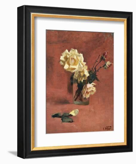 Still Life with Roses in a Glass-Edward Henry Potthast-Framed Giclee Print