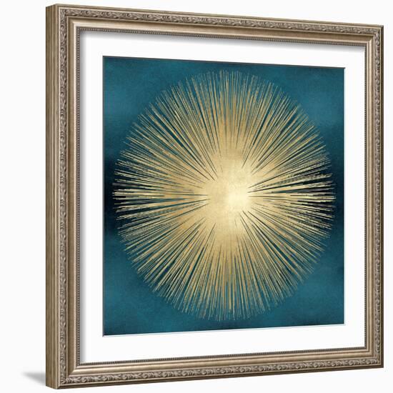 Sunburst Gold on Teal I-Abby Young-Framed Art Print