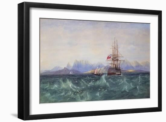 The British Fleet Surrounded by Flying Fish off Ceylon (W/C on Paper)-Andrew Nicholl-Framed Giclee Print