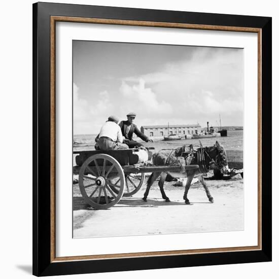 Donkey Cart, Aran Islands, Ireland, 1938 (B/W Photo)-null-Framed Giclee Print