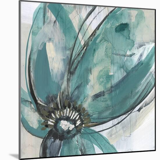 Teal Petals I-Jennifer Goldberger-Mounted Art Print