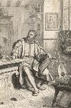 Martin Luther at Work on His Translation of the Bible into German-U. Roat-Photographic Print