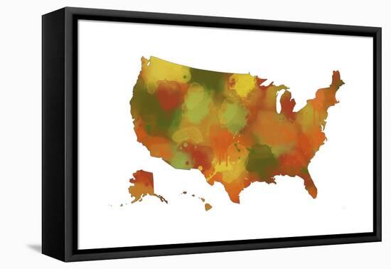U.S.A. Map 10-Marlene Watson-Framed Premier Image Canvas