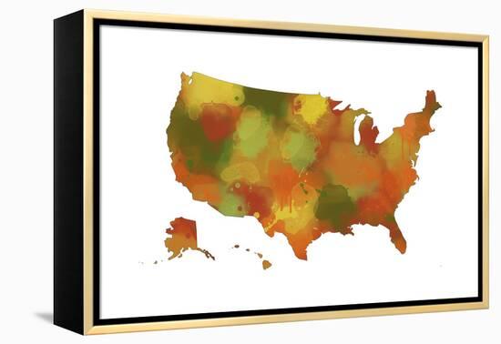 U.S.A. Map 10-Marlene Watson-Framed Premier Image Canvas