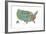 U.S.A. Map 3-Marlene Watson-Framed Giclee Print