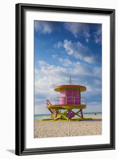 U.S.A, Miami, Miami Beach, South Beach, Life Guard Beach Hut-Jane Sweeney-Framed Photographic Print