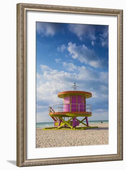 U.S.A, Miami, Miami Beach, South Beach, Life Guard Beach Hut-Jane Sweeney-Framed Photographic Print