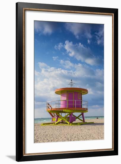 U.S.A, Miami, Miami Beach, South Beach, Life Guard Beach Hut-Jane Sweeney-Framed Photographic Print