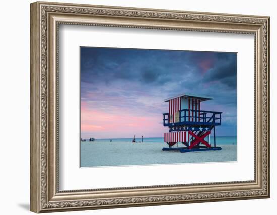 U.S.A, Miami, Miami Beach, South Beach, Life Guard Beach Hut-Jane Sweeney-Framed Photographic Print