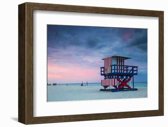 U.S.A, Miami, Miami Beach, South Beach, Life Guard Beach Hut-Jane Sweeney-Framed Photographic Print