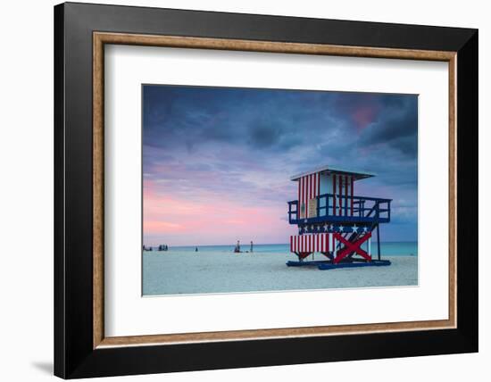 U.S.A, Miami, Miami Beach, South Beach, Life Guard Beach Hut-Jane Sweeney-Framed Photographic Print