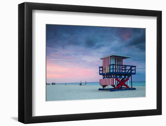 U.S.A, Miami, Miami Beach, South Beach, Life Guard Beach Hut-Jane Sweeney-Framed Photographic Print