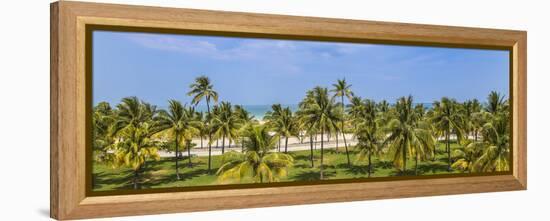 U.S.A, Miami, Miami Beach, South Beach, Ocean Drive, View over Lummus Park Towards South Beach-Jane Sweeney-Framed Premier Image Canvas