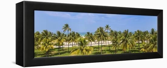 U.S.A, Miami, Miami Beach, South Beach, Ocean Drive, View over Lummus Park Towards South Beach-Jane Sweeney-Framed Premier Image Canvas