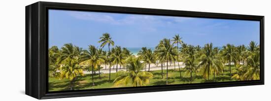 U.S.A, Miami, Miami Beach, South Beach, Ocean Drive, View over Lummus Park Towards South Beach-Jane Sweeney-Framed Premier Image Canvas