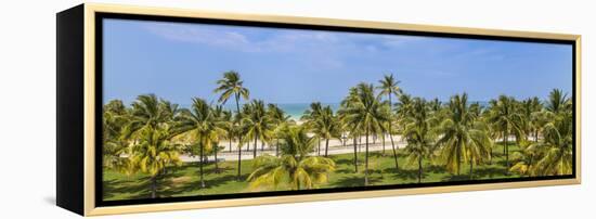 U.S.A, Miami, Miami Beach, South Beach, Ocean Drive, View over Lummus Park Towards South Beach-Jane Sweeney-Framed Premier Image Canvas