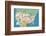 U.S.A. States and Capitals-Catrina Genovese-Framed Giclee Print