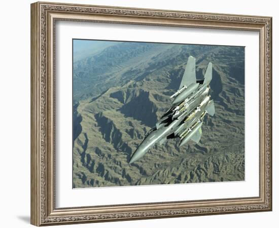 U.S. Air Force F-15E Strike Eagle on a Combat Patrol over Afghanistan-Stocktrek Images-Framed Photographic Print