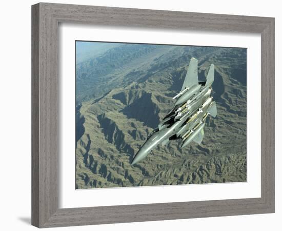 U.S. Air Force F-15E Strike Eagle on a Combat Patrol over Afghanistan-Stocktrek Images-Framed Photographic Print