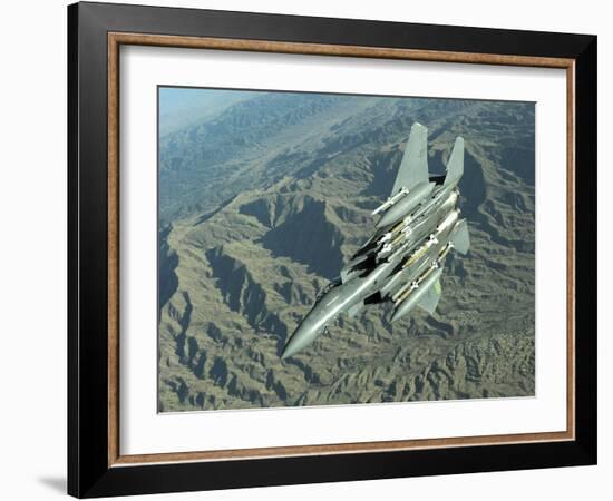 U.S. Air Force F-15E Strike Eagle on a Combat Patrol over Afghanistan-Stocktrek Images-Framed Photographic Print