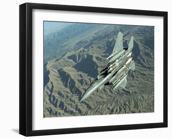 U.S. Air Force F-15E Strike Eagle on a Combat Patrol over Afghanistan-Stocktrek Images-Framed Photographic Print