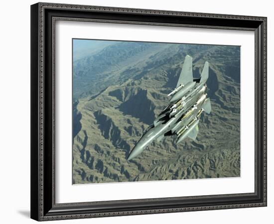 U.S. Air Force F-15E Strike Eagle on a Combat Patrol over Afghanistan-Stocktrek Images-Framed Photographic Print