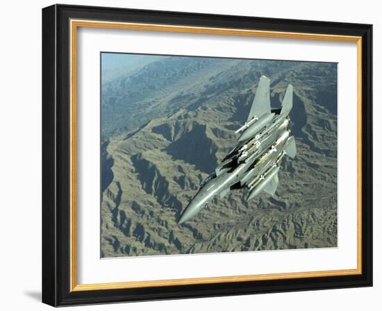 U.S. Air Force F-15E Strike Eagle on a Combat Patrol over Afghanistan-Stocktrek Images-Framed Photographic Print