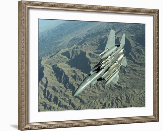 U.S. Air Force F-15E Strike Eagle on a Combat Patrol over Afghanistan-Stocktrek Images-Framed Photographic Print