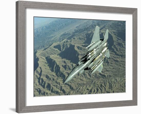 U.S. Air Force F-15E Strike Eagle on a Combat Patrol over Afghanistan-Stocktrek Images-Framed Photographic Print