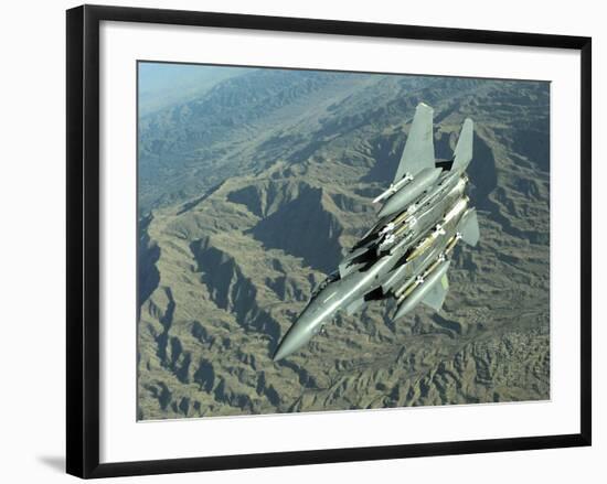 U.S. Air Force F-15E Strike Eagle on a Combat Patrol over Afghanistan-Stocktrek Images-Framed Photographic Print