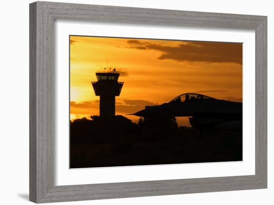 U.S. Air Force F-16 Fighting Falcon at Sunset-Stocktrek Images-Framed Photographic Print