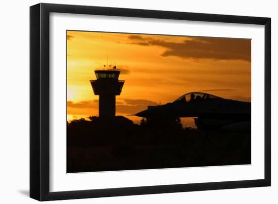 U.S. Air Force F-16 Fighting Falcon at Sunset-Stocktrek Images-Framed Photographic Print