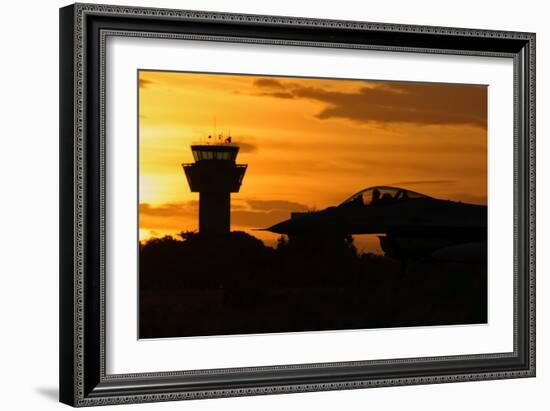 U.S. Air Force F-16 Fighting Falcon at Sunset-Stocktrek Images-Framed Photographic Print