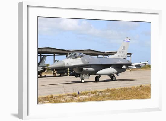 U.S. Air Force F-16C Taxiing at Natal Air Force Base, Brazil-Stocktrek Images-Framed Photographic Print