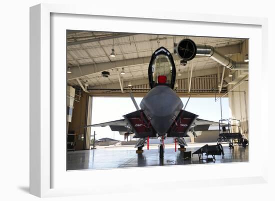 U.S. Air Force F-22A Raptor Parked in its Shelter at Holloman Air Force Base-Stocktrek Images-Framed Photographic Print