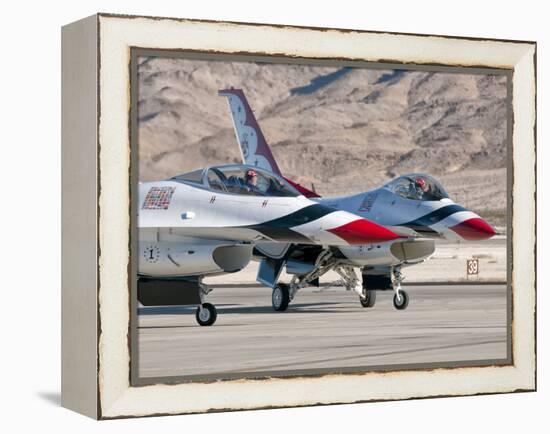 U.S. Air Force Thunderbirds on the Ramp at Nellis Air Force Base, Nevada-Stocktrek Images-Framed Premier Image Canvas