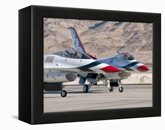 U.S. Air Force Thunderbirds on the Ramp at Nellis Air Force Base, Nevada-Stocktrek Images-Framed Premier Image Canvas