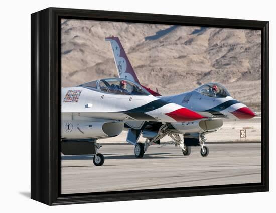 U.S. Air Force Thunderbirds on the Ramp at Nellis Air Force Base, Nevada-Stocktrek Images-Framed Premier Image Canvas