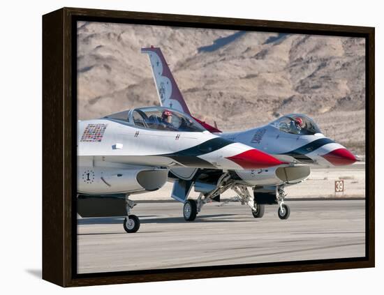 U.S. Air Force Thunderbirds on the Ramp at Nellis Air Force Base, Nevada-Stocktrek Images-Framed Premier Image Canvas