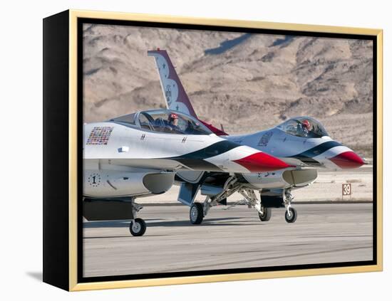 U.S. Air Force Thunderbirds on the Ramp at Nellis Air Force Base, Nevada-Stocktrek Images-Framed Premier Image Canvas