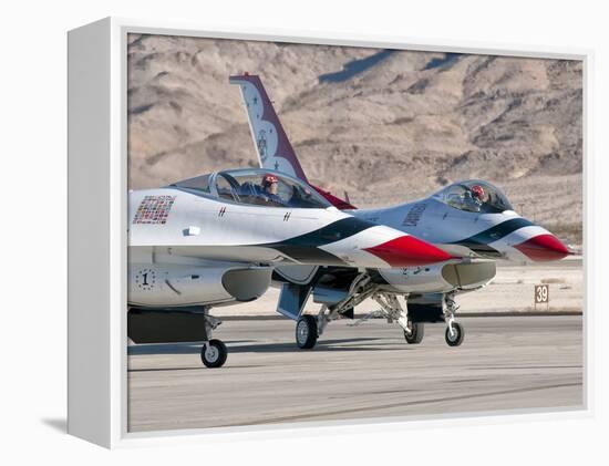 U.S. Air Force Thunderbirds on the Ramp at Nellis Air Force Base, Nevada-Stocktrek Images-Framed Premier Image Canvas