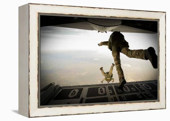 U.S. Army Green Berets Jump Out of a C-130H3 Hercules over Florida-Stocktrek Images-Framed Premier Image Canvas