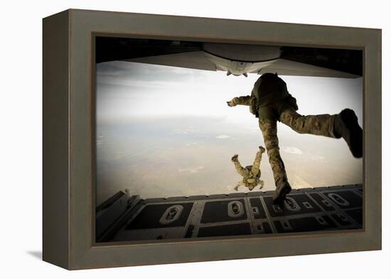 U.S. Army Green Berets Jump Out of a C-130H3 Hercules over Florida-Stocktrek Images-Framed Premier Image Canvas