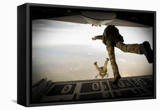 U.S. Army Green Berets Jump Out of a C-130H3 Hercules over Florida-Stocktrek Images-Framed Premier Image Canvas