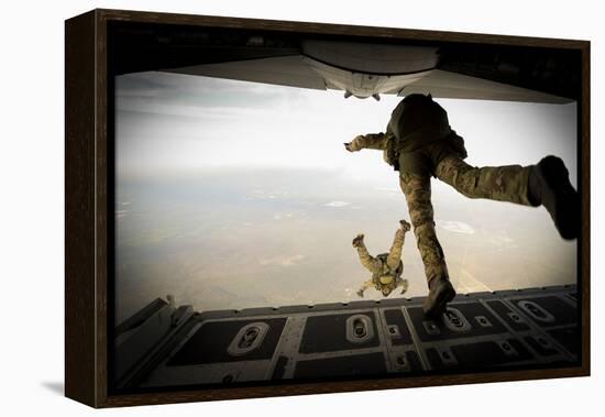 U.S. Army Green Berets Jump Out of a C-130H3 Hercules over Florida-Stocktrek Images-Framed Premier Image Canvas