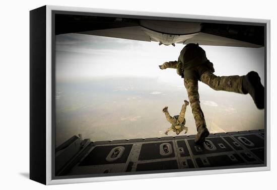 U.S. Army Green Berets Jump Out of a C-130H3 Hercules over Florida-Stocktrek Images-Framed Premier Image Canvas